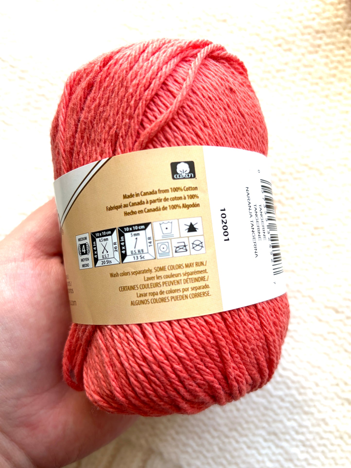 70.9g Lily Sugar 'n Cream The Original Yarn - Tangerine : 100% Cotton