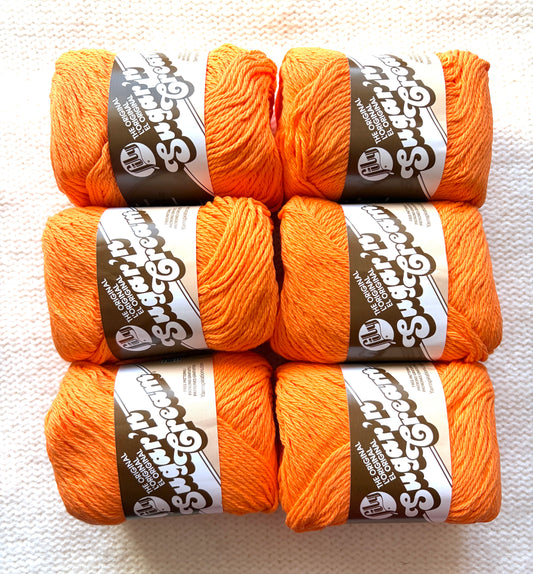 70.9g Lily Sugar 'n Cream The Original Yarn - Hot Orange : 100% Cotton