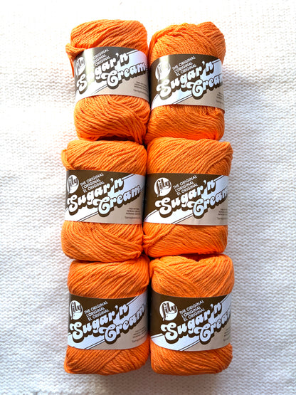 70.9g Lily Sugar 'n Cream The Original Yarn - Hot Orange : 100% Cotton