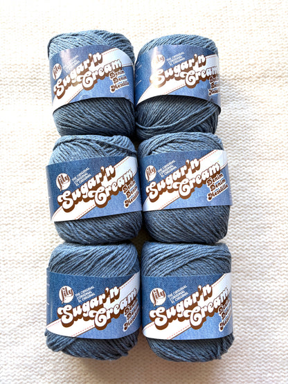 70.9g Lily Sugar 'n Cream The Original Yarn - Blue Jeans : 100% Cotton