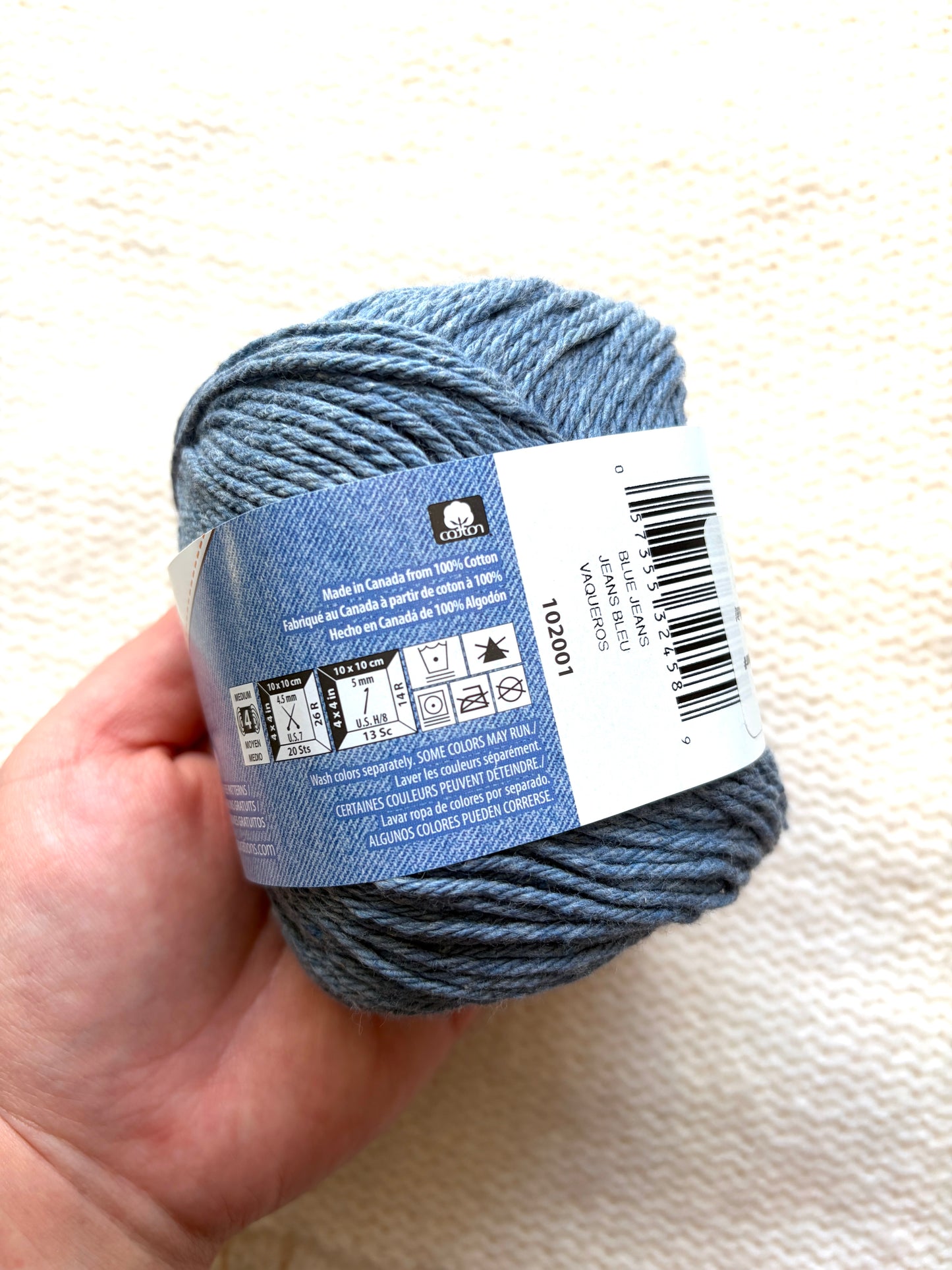 70.9g Lily Sugar 'n Cream The Original Yarn - Blue Jeans : 100% Cotton