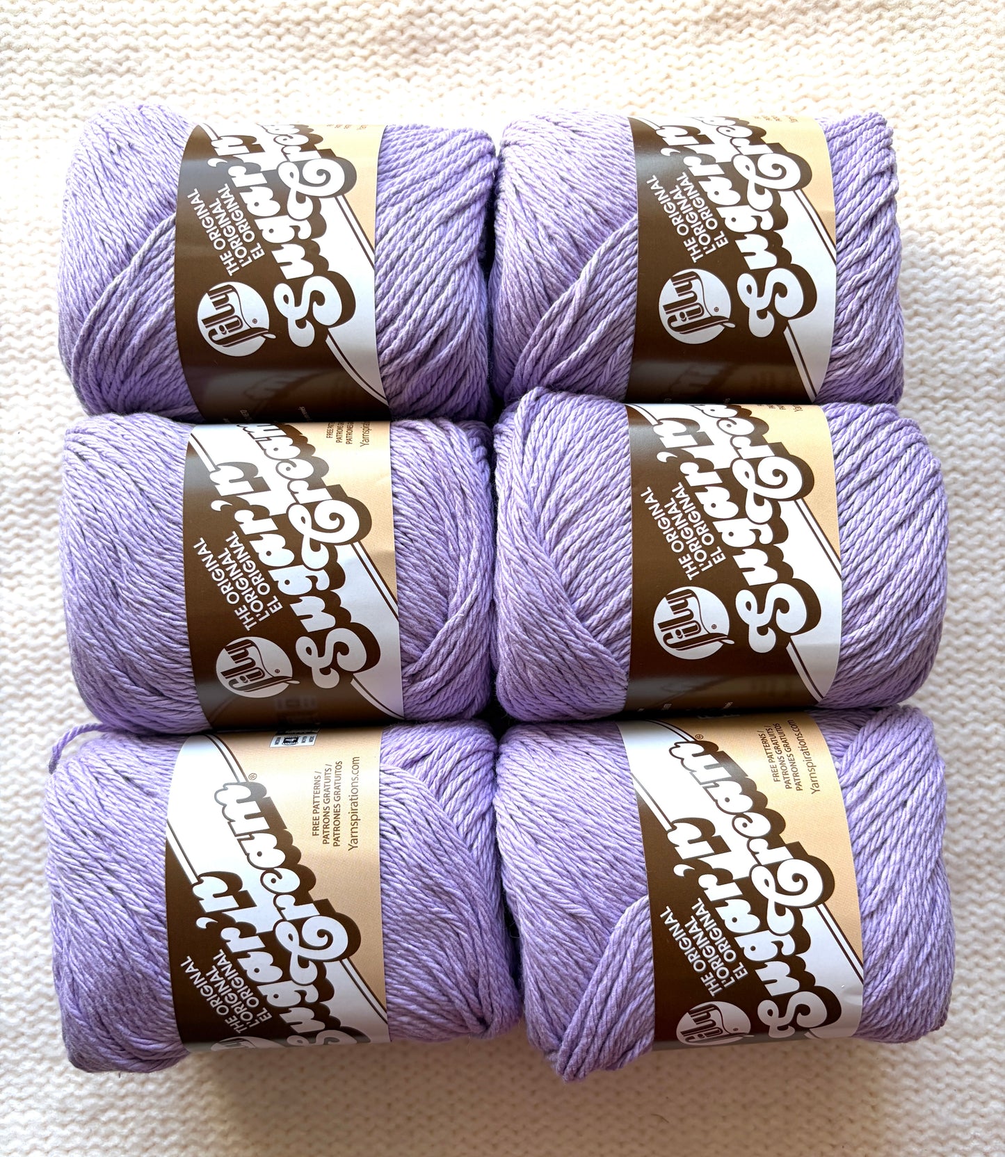 70.9g Lily Sugar 'n Cream The Original Yarn - Soft Violet : 100% Cotton