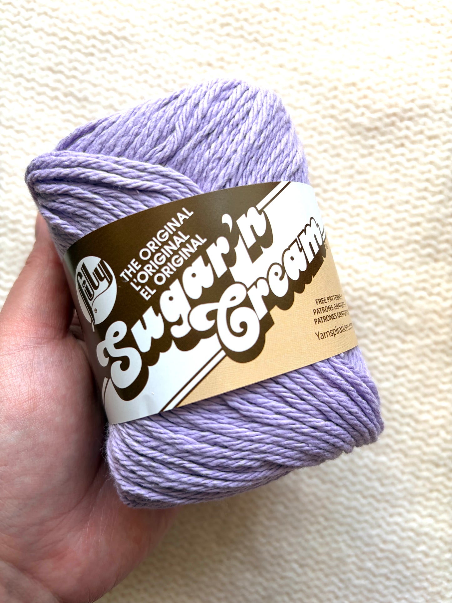 70.9g Lily Sugar 'n Cream The Original Yarn - Soft Violet : 100% Cotton