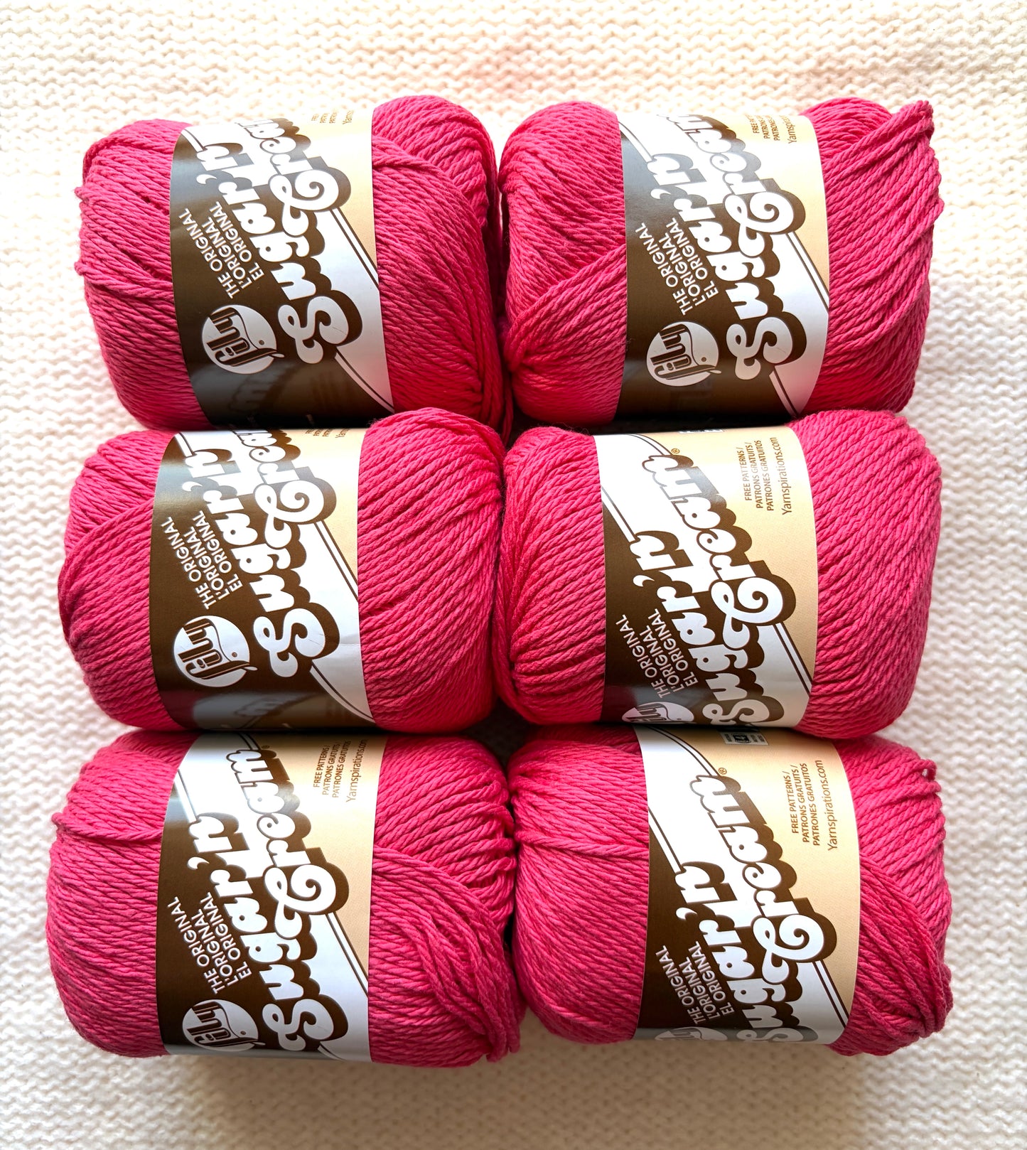 70.9g Lily Sugar 'n Cream The Original Yarn - Pretty in Pink : 100% Cotton