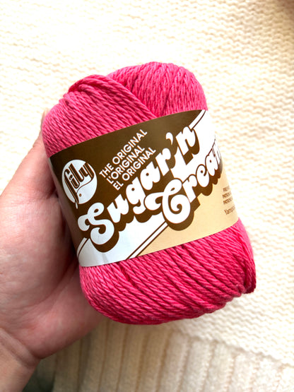 70.9g Lily Sugar 'n Cream The Original Yarn - Pretty in Pink : 100% Cotton