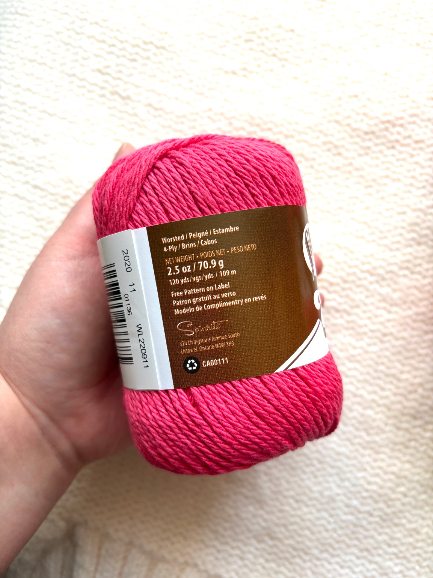 70.9g Lily Sugar 'n Cream The Original Yarn - Pretty in Pink : 100% Cotton
