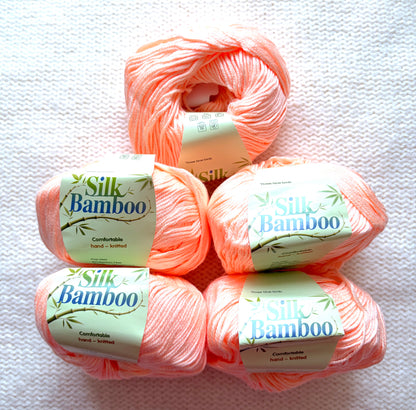 5 balls x 50g Cashmere Silk yarn : Cashmere + Silk + Bamboo fiber : 05 Soft Coral