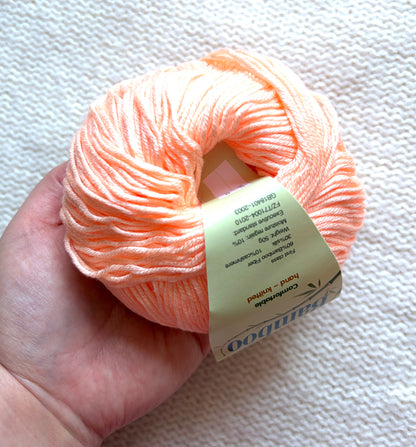 5 balls x 50g Cashmere Silk yarn : Cashmere + Silk + Bamboo fiber : 05 Soft Coral