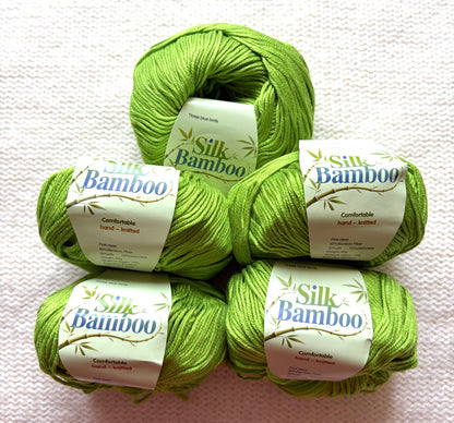 5 balls x 50g Cashmere Silk yarn : Cashmere + Silk + Bamboo fiber : 18 Key Lime