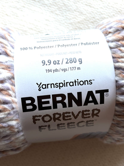 2 Balls x 280g Bernat Forever Fleece Super Chunky Yarn : Natural