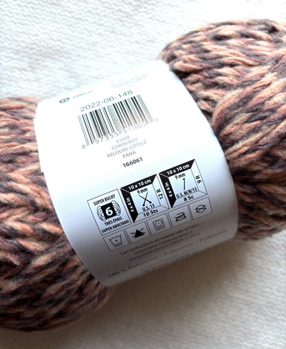 2 Balls x 280g Bernat Forever Fleece Super Chunky Yarn : Corduroy
