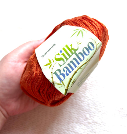 5 balls x 50g Cashmere Silk yarn : Cashmere + Silk + Bamboo fiber : 13 Burnt Orange