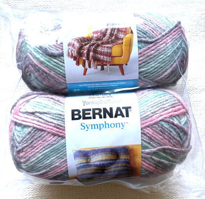 2 Balls x 225g Bernat Symphony Chunky Yarn Wool Blend : Seashell