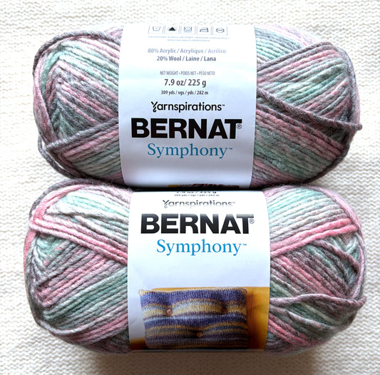 2 Balls x 225g Bernat Symphony Chunky Yarn Wool Blend : Seashell