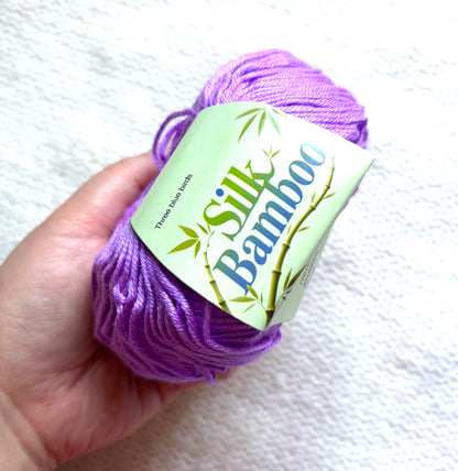 5 balls x 50g Cashmere Silk yarn : Cashmere + Silk + Bamboo fiber : 19 Orchid Purple