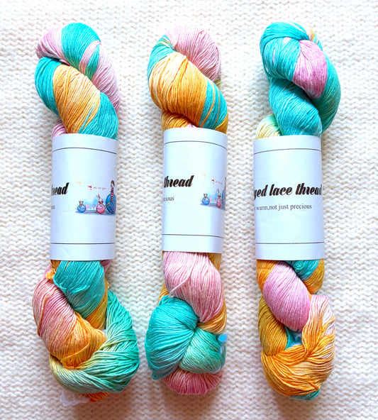 1 Skein x 100g Silk Wool Blend Gradient yarn : 12 Sherbet Swirl