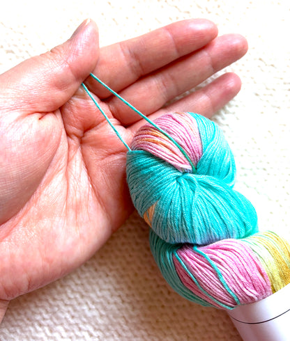 1 Skein x 100g Silk Wool Blend Gradient yarn : 12 Sherbet Swirl