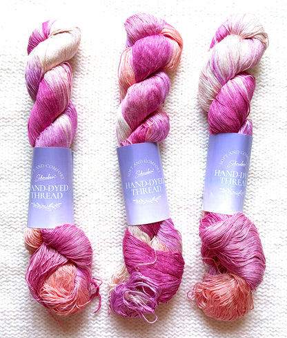 1 Skein x 100g 100% Silk Gradient yarn : Pure Silk : 01 Raspberry Peach Sorbet