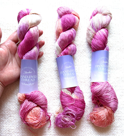 1 Skein x 100g 100% Silk Gradient yarn : Pure Silk : 01 Raspberry Peach Sorbet