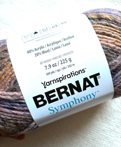 2 Balls x 225g Bernat Symphony Chunky Yarn Wool Blend : Brocade