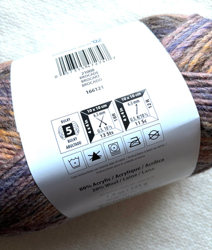 2 Balls x 225g Bernat Symphony Chunky Yarn Wool Blend : Brocade