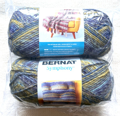 2 Balls x 225g Bernat Symphony Chunky Yarn Wool Blend : Royal