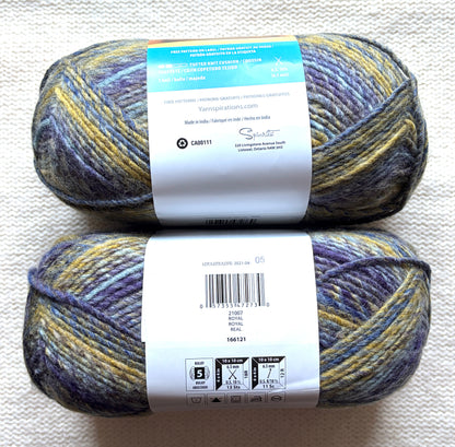 2 Balls x 225g Bernat Symphony Chunky Yarn Wool Blend : Royal