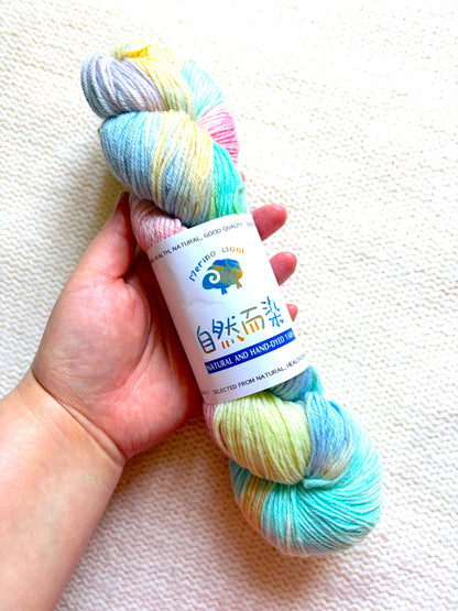 1 Skein x 100g Cashmere Wool Blend Gradient yarn : 02 Pastel Rainbow