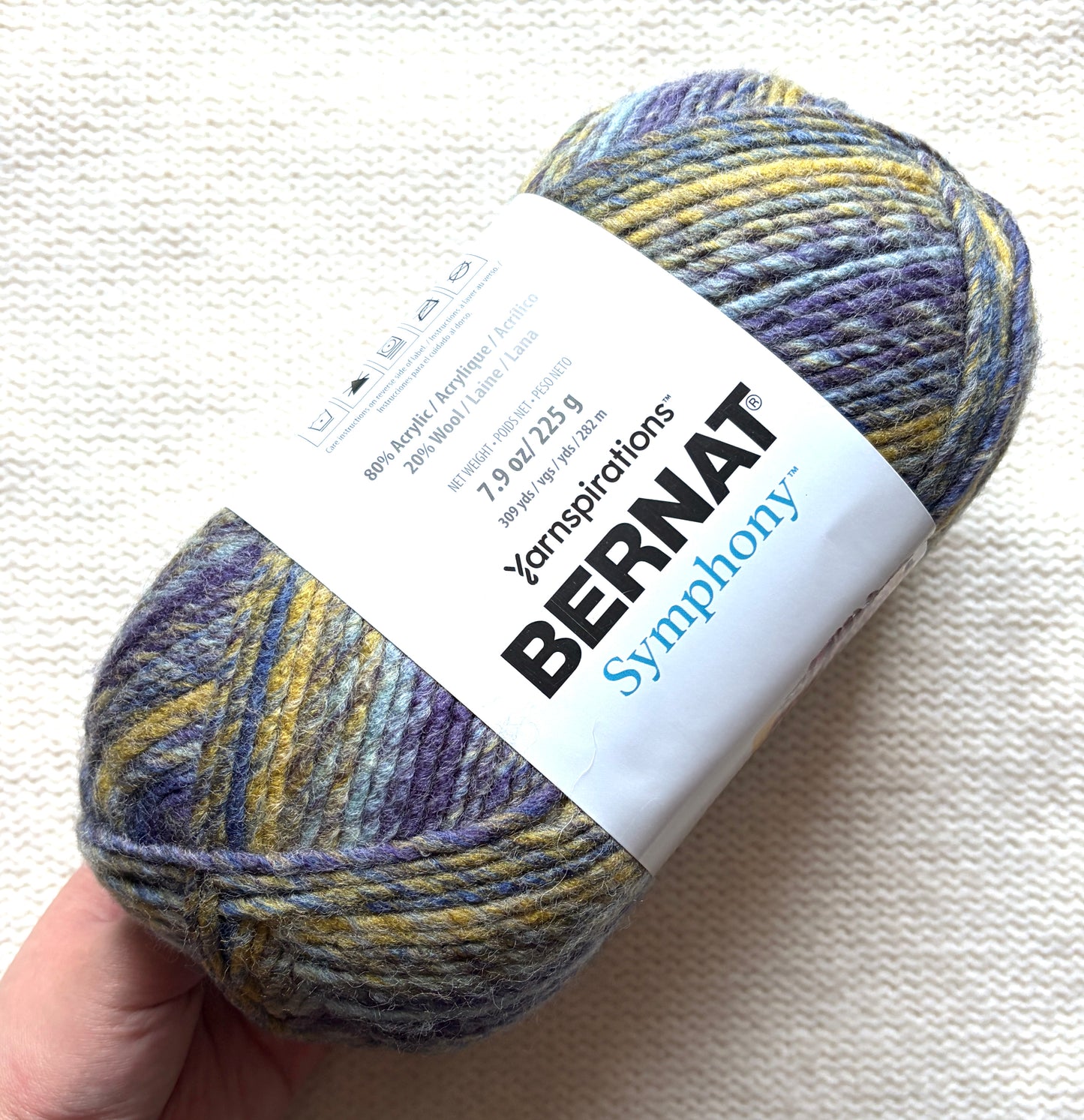 2 Balls x 225g Bernat Symphony Chunky Yarn Wool Blend : Royal