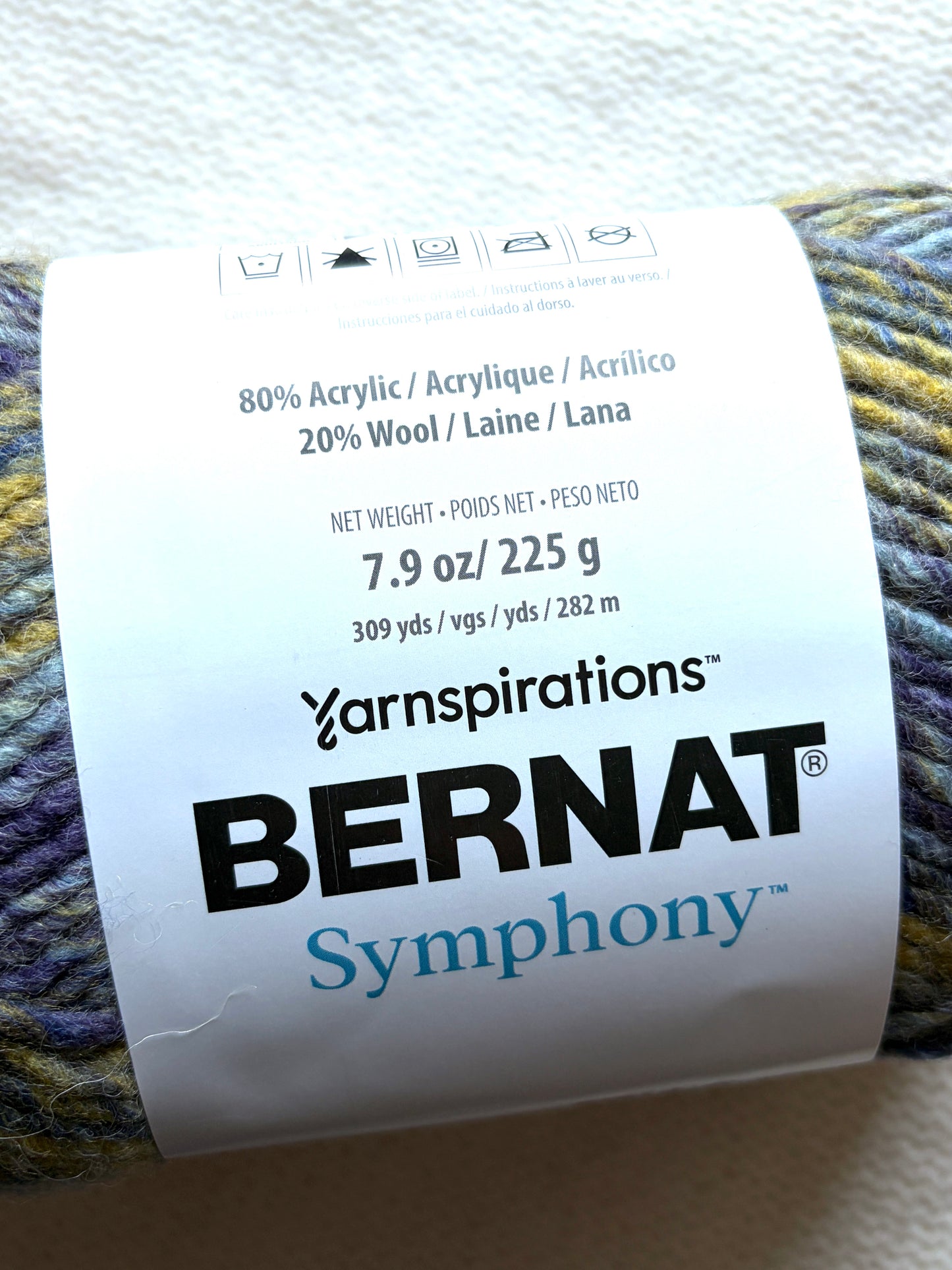 2 Balls x 225g Bernat Symphony Chunky Yarn Wool Blend : Royal
