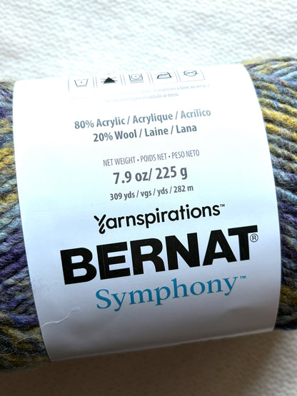 2 Balls x 225g Bernat Symphony Chunky Yarn Wool Blend : Royal