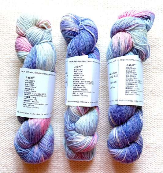 1 Skein x 100g Cashmere Wool Blend Gradient yarn : 04 Twilight Sky