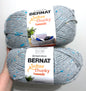 2 balls x 300g Bernat Softee Chunky Tweed Yarn : Soft Grey Tweed