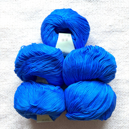 5 balls x 50g Cashmere Silk yarn : Cashmere + Silk + Bamboo fiber : 24 Cobalt Blue