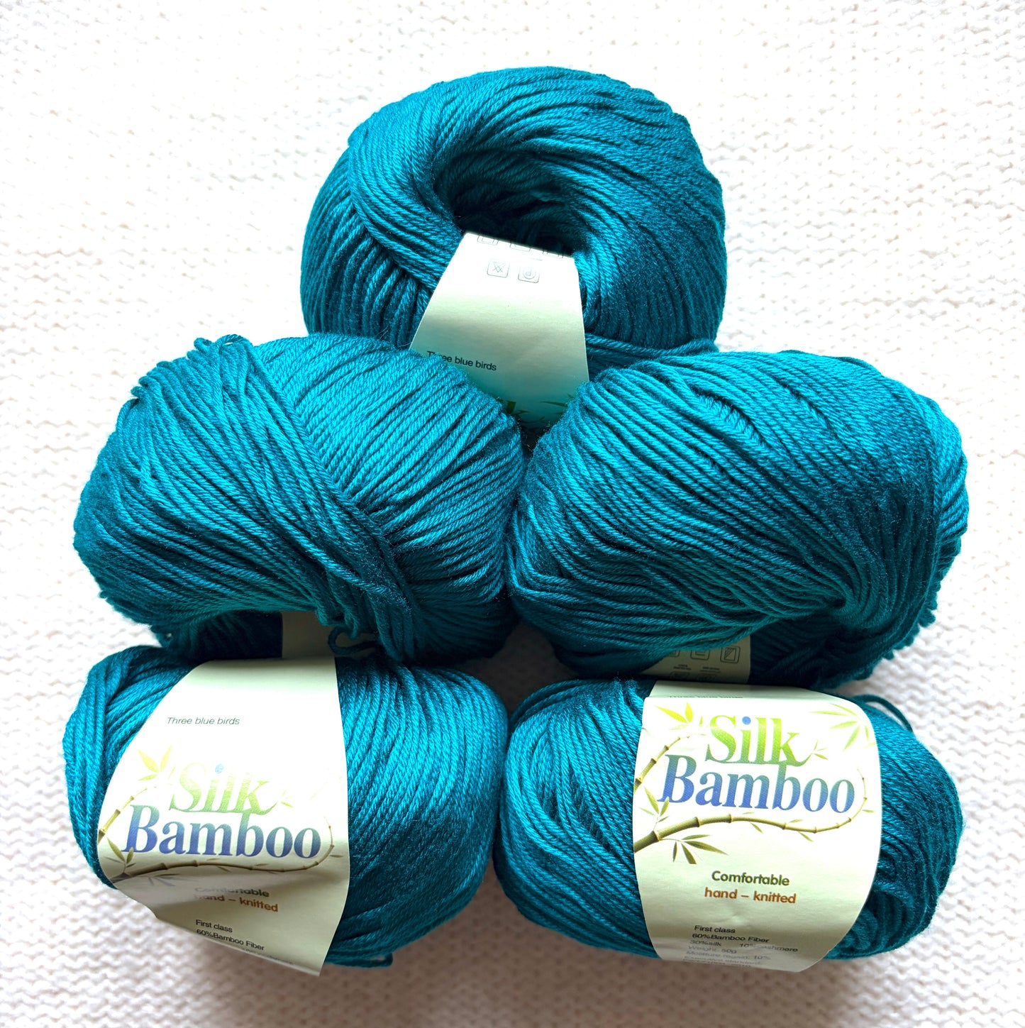 5 balls x 50g Cashmere Silk yarn : Cashmere + Silk + Bamboo fiber : 28 Deep Teal