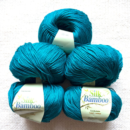 5 balls x 50g Cashmere Silk yarn : Cashmere + Silk + Bamboo fiber : 28 Deep Teal