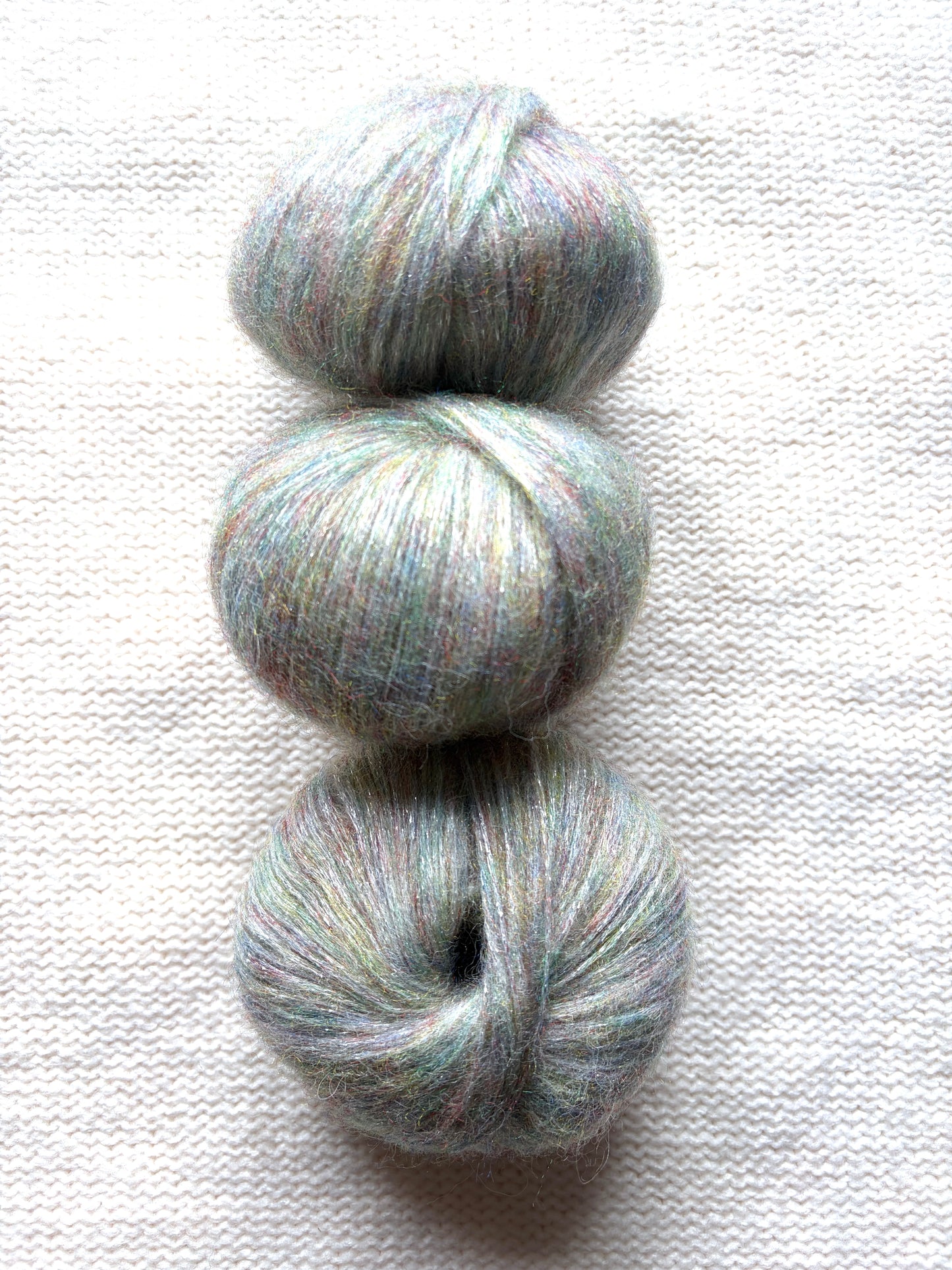 3 balls x 25g Glitter Mohair yarn : Mohair + Wool + Rayon : 17 Cotton Candy