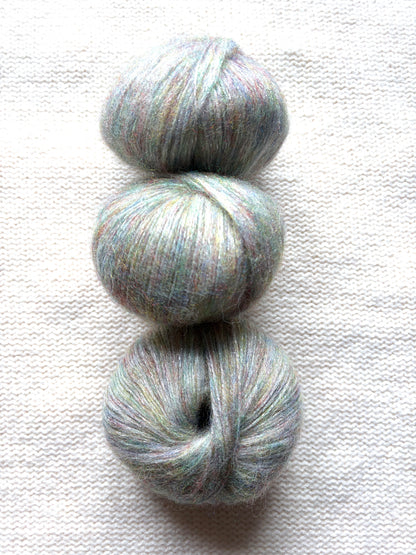 3 balls x 25g Glitter Mohair yarn : Mohair + Wool + Rayon : 17 Cotton Candy