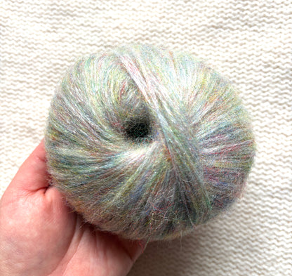3 balls x 25g Glitter Mohair yarn : Mohair + Wool + Rayon : 17 Cotton Candy