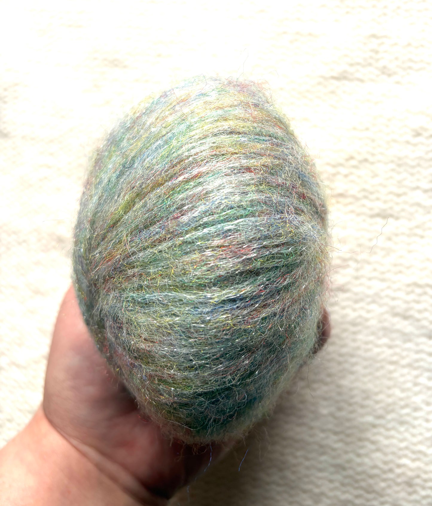 3 balls x 25g Glitter Mohair yarn : Mohair + Wool + Rayon : 17 Cotton Candy