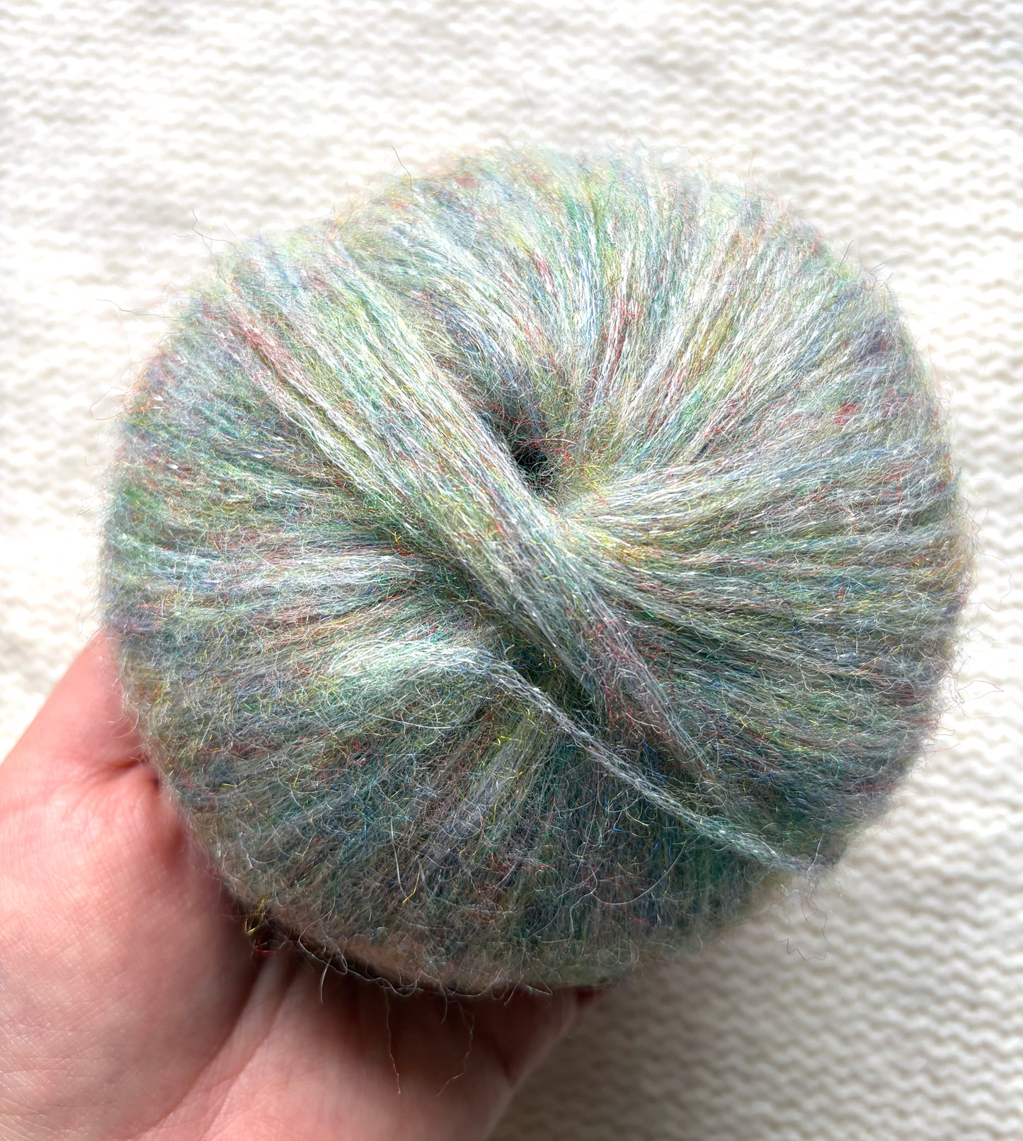 3 balls x 25g Glitter Mohair yarn : Mohair + Wool + Rayon : 17 Cotton Candy