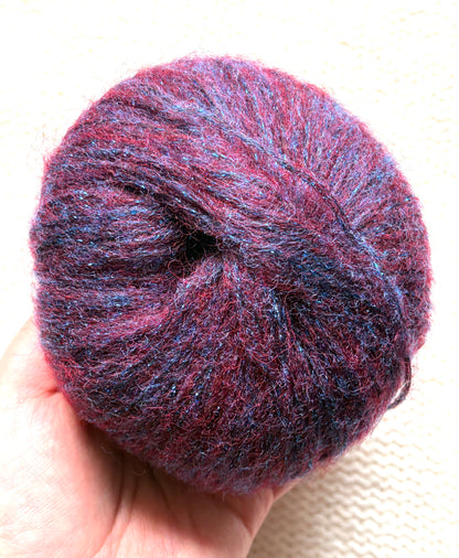 3 balls x 25g Glitter Mohair yarn : Mohair + Wool + Rayon : 11 Rosewood