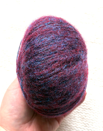 3 balls x 25g Glitter Mohair yarn : Mohair + Wool + Rayon : 11 Rosewood