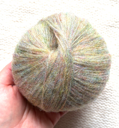 3 balls x 25g Glitter Mohair yarn : Mohair + Wool + Rayon : 18 Rainbow