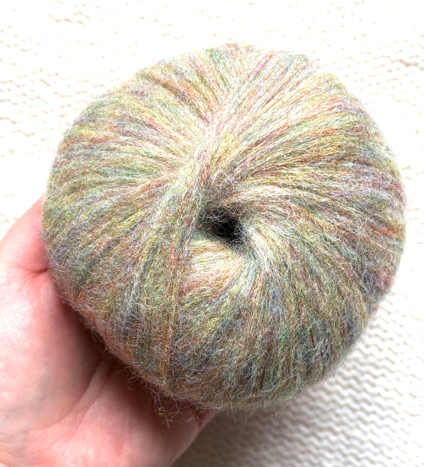3 balls x 25g Glitter Mohair yarn : Mohair + Wool + Rayon : 18 Rainbow