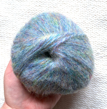 3 balls x 25g Glitter Mohair yarn : Mohair + Wool + Rayon : 23 Light Blue
