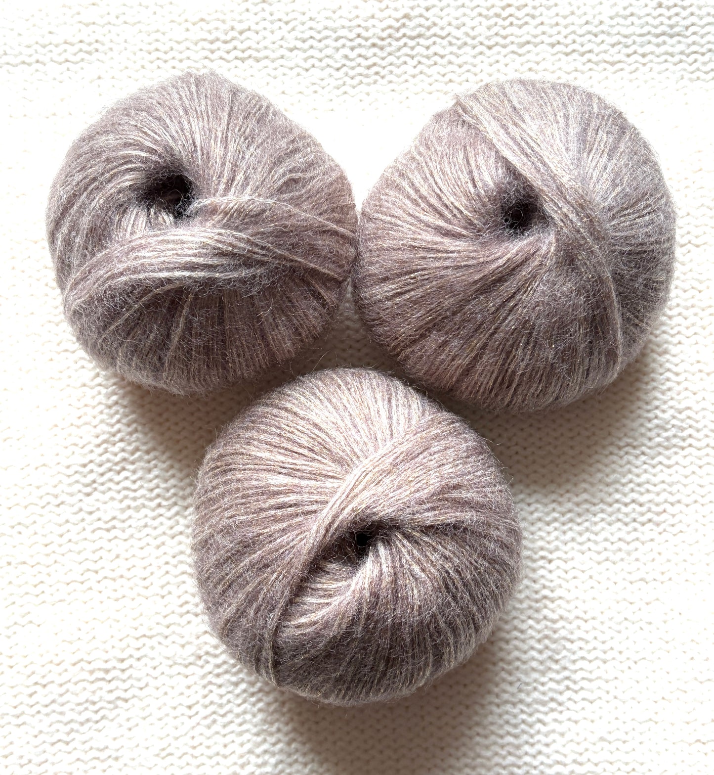 3 balls x 25g Glitter Mohair yarn : Mohair + Wool + Rayon : 07 Light Camel