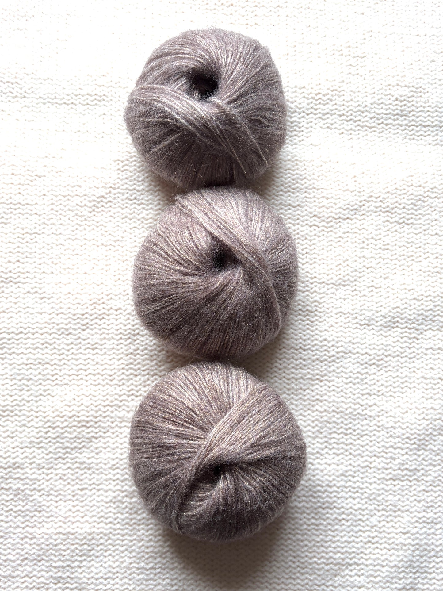 3 balls x 25g Glitter Mohair yarn : Mohair + Wool + Rayon : 07 Light Camel