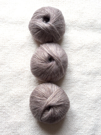 3 balls x 25g Glitter Mohair yarn : Mohair + Wool + Rayon : 07 Light Camel