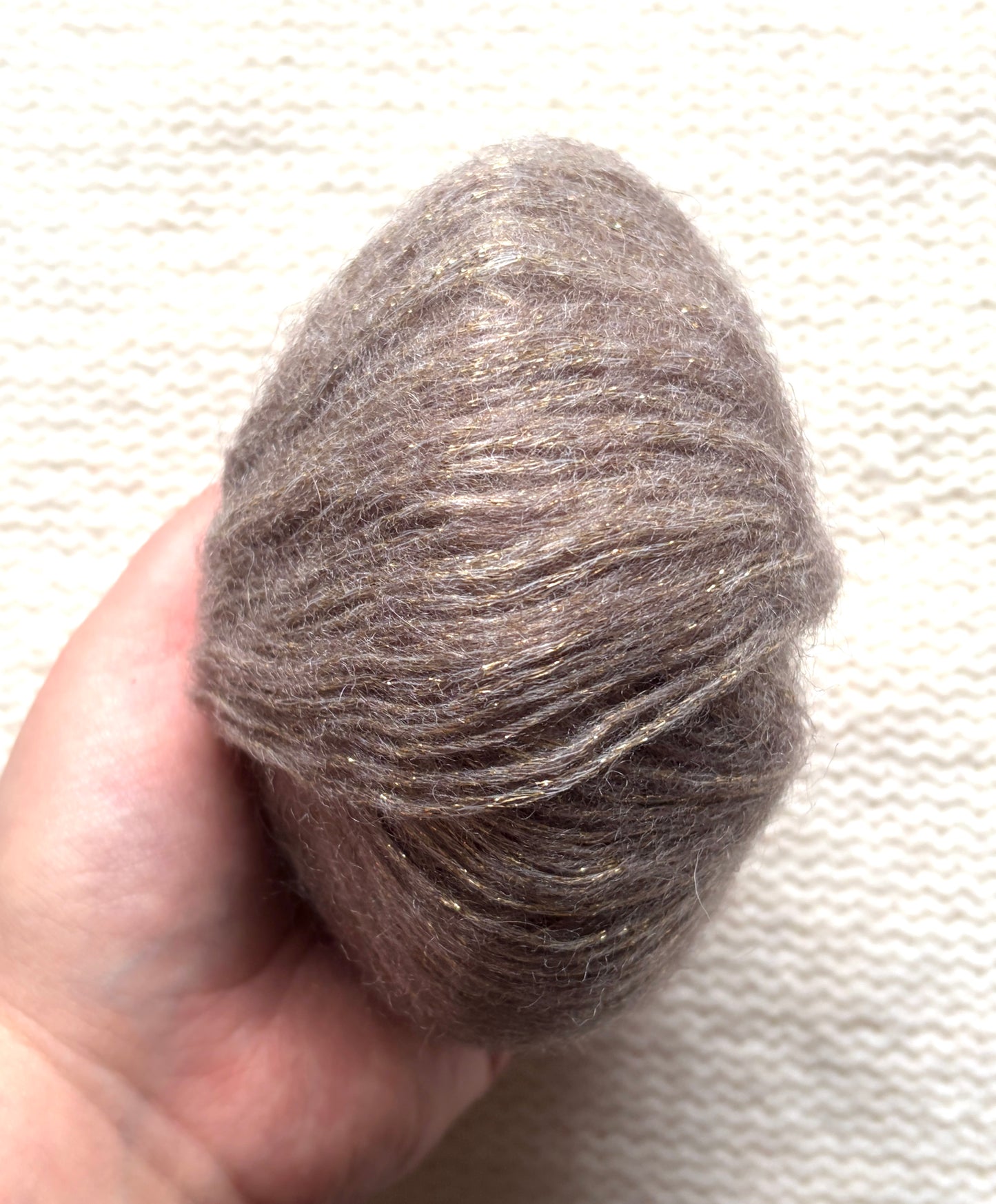3 balls x 25g Glitter Mohair yarn : Mohair + Wool + Rayon : 07 Light Camel